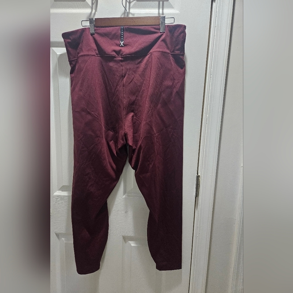 Savage X Fenty-Women's 3X Maroon Leggings Plus Size - Picture 4 of 9